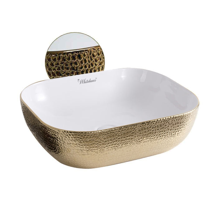 Whitehaus WH71333-F25 Isabella Plus Collection Rectangular Above Mount Sink with Center Drain