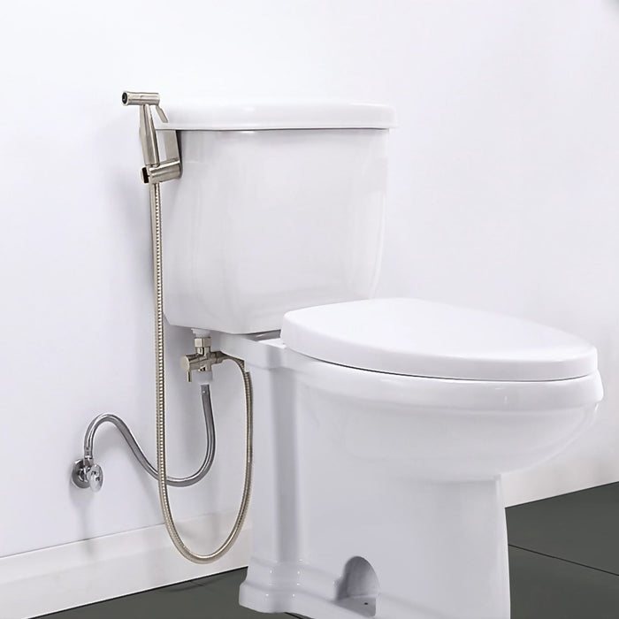 Whitehaus WH771-BN Spahaus Stainless Steel Hand-Held Bidet Sprayer Set