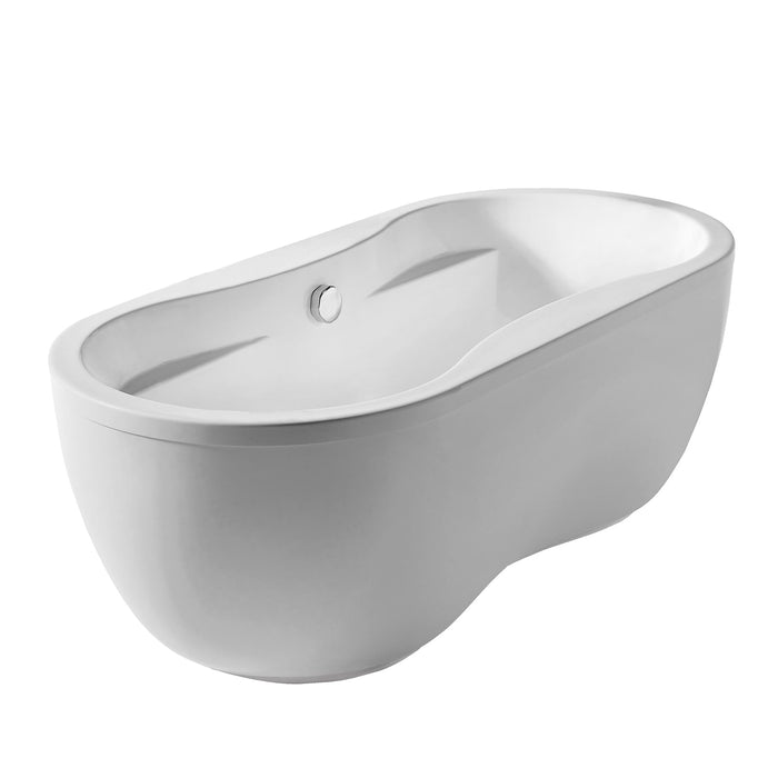 Whitehaus WHDB170BATH Bathhaus Oval Dual Armrest Freestanding Lucite Acrylic Bathtub