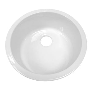 Whitehaus WHE1818R Elementhaus Fireclay Circular Drop In/Undermount Sink