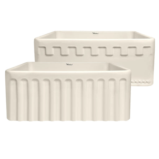 Whitehaus WHFLATN2418-BISCUIT Farmhaus Fireclay Reversible Sink