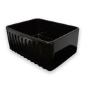 Whitehaus WHFLATN2418-BLACK Farmhaus Fireclay Reversible Sink
