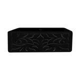 Whitehaus WHFLGO3018-BLACK Farmhaus Fireclay Reversible Sink with a Swirl Design Front Apron