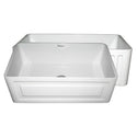 Whitehaus WHFLRPL3018-WHITE Farmhaus Fireclay Reversible Sink
