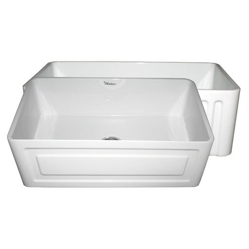 Whitehaus WHFLRPL3018-WHITE Farmhaus Fireclay Reversible Sink
