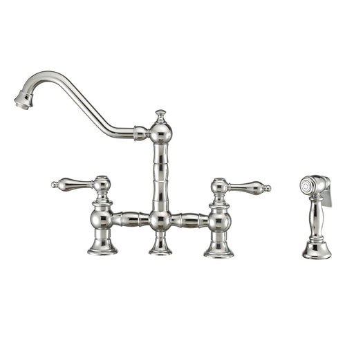 Whitehaus WHKBTLV3-9201-NT-C Vintage III Plus Bridge Faucet