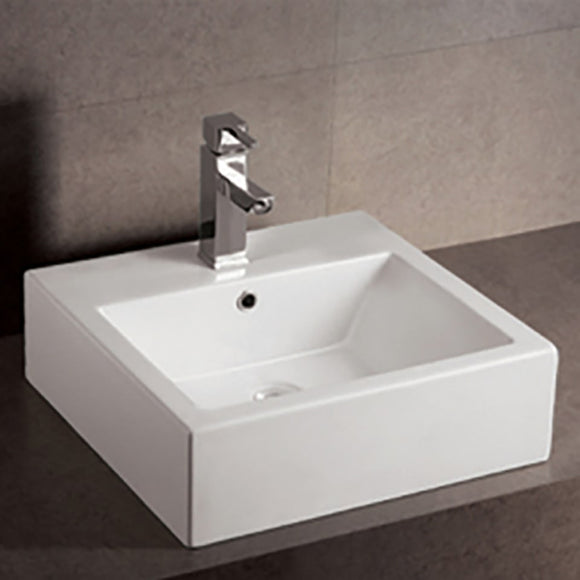 Whitehaus WHKN1059 Isabella Collection Square Wall Mount Sink