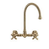 Whitehaus WHKWCR3-9301-NT-AB Vintage III Plus Wall Mount Faucet with Side Spray