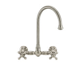 Whitehaus WHKWCR3-9301-NT-BN Vintage III Plus Wall Mount Faucet with Side Spray