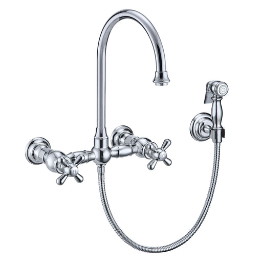 Whitehaus WHKWCR3-9301-NT-C Vintage III Plus Wall Mount Faucet