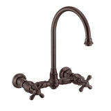 Whitehaus WHKWCR3-9301-NT-ORB Vintage III Plus Wall Mount Faucet with Swivel Spout and Side Spray