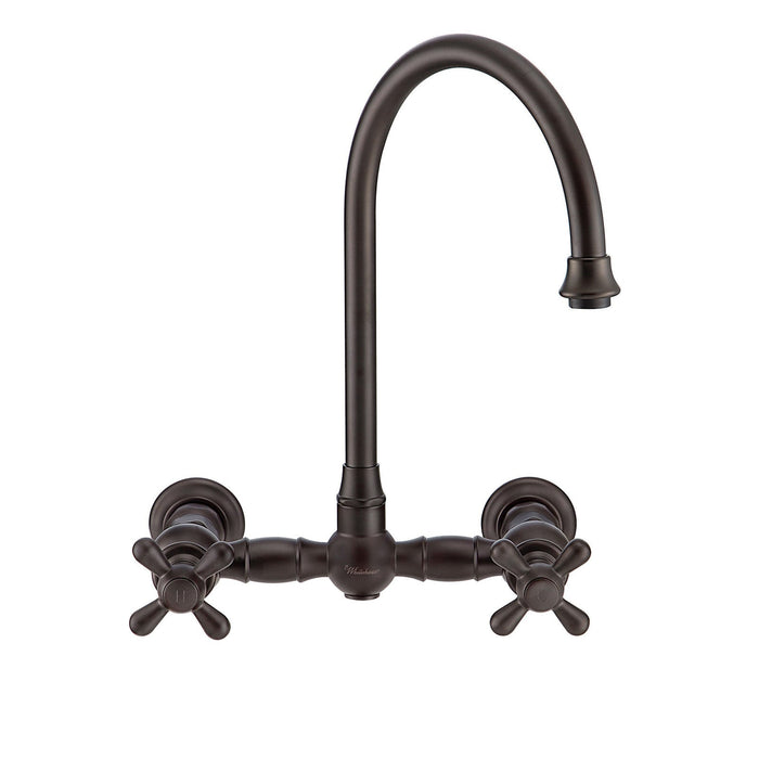 Whitehaus WHKWCR3-9301-NT-ORB Vintage III Plus Wall Mount Faucet with Swivel Spout and Side Spray