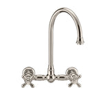Whitehaus WHKWCR3-9301-NT-PN Vintage III Plus Wall Mount Faucet with a Swivel Spout and Side Spray