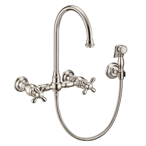 Whitehaus WHKWCR3-9301-NT-PN Vintage III Plus Wall Mount Faucet