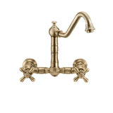 Whitehaus WHKWCR3-9402-NT-AB Vintage III Plus Wall Mount Faucet with a Swivel Spout and Side Spray