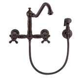 Whitehaus WHKWCR3-9402-NT-ORB Vintage III Plus Wall Mount Faucet with a Swivel Spout and Side Spray