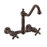 Whitehaus WHKWCR3-9402-NT-ORB Vintage III Plus Wall Mount Faucet with a Swivel Spout and Side Spray
