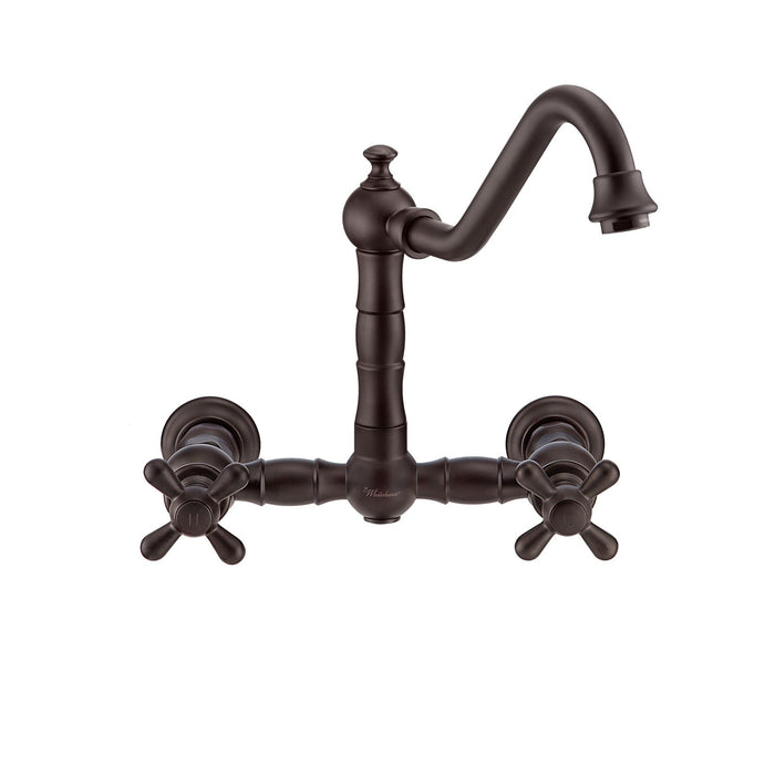 Whitehaus WHKWCR3-9402-NT-ORB Vintage III Plus Wall Mount Faucet with a Swivel Spout and Side Spray