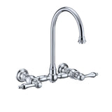 Whitehaus WHKWLV3-9301-NT-C Vintage III Plus Wall Mount Faucet with Swivel Spout and Side Spray