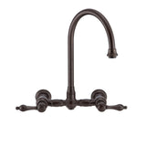 Whitehaus WHKWLV3-9301-NT-ORB Vintage III Plus Wall Mount Faucet with Swivel Spout and Side Spray