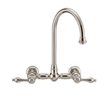 Whitehaus WHKWLV3-9301-NT-PN Vintage III Plus Wall Mount Faucet with Swivel Spout and Side Spray