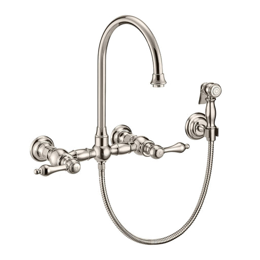Whitehaus WHKWLV3-9301-NT-PN Vintage III Plus Wall Mount Faucet