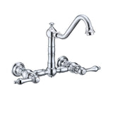 Whitehaus WHKWLV3-9402-NT-C Vintage III Plus Wall Mount Faucet with a Swivel Spout and Side Spray