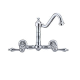Whitehaus WHKWLV3-9402-NT-C Vintage III Plus Wall Mount Faucet with a Swivel Spout and Side Spray