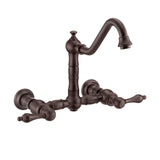 Whitehaus WHKWLV3-9402-NT-ORB Vintage III Plus Wall Mount Faucet with a Swivel Spout and Side Spray
