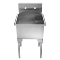 Whitehaus WHLS2020-NP Pearlhaus Stainless Steel Single Bowl Commercial Freestanding Utility Sink
