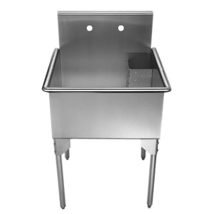 Whitehaus WHLS2424-NP Pearlhaus Square Single Bowl Commercial Freestanding Utility Sink