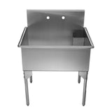 Whitehaus WHLS3024-NP Pearlhaus Stainless Steel Single Bowl Commercial Freestanding Utility Sink