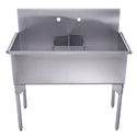 Whitehaus WHLSDB4020-NP Pearlhaus Double Bowl Commercial Freestanding Utility Sink