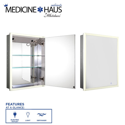 Whitehaus WHLUN7055-IR Medicinehaus Recessed Single Mirrored Door Medicine Cabinet
