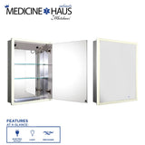 Whitehaus WHLUN7055-IR Medicinehaus Recessed Single Mirrored Door Medicine Cabinet