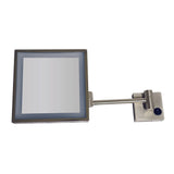 Whitehaus WHMR25-BN Square Wall Mount LED 5X Magnified Mirror