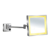 Whitehaus WHMR25-C Square Wall Mount LED 5X Magnified Mirror