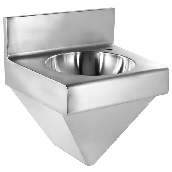 Whitehaus WHNCB1815 Noah's Collection Stainless Steel Commercial Single Bowl Wall Mount Wash Sink