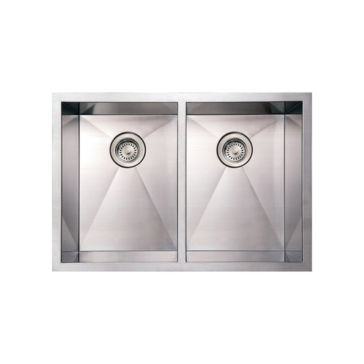 Whitehaus WHNCM2920EQ Noah's Collection Stainless Steel Commercial Double Bowl Undermount Sink
