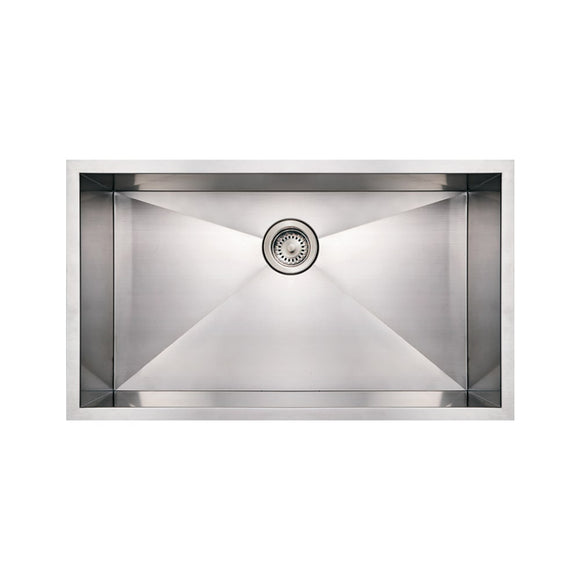 Whitehaus WHNCM3219 Noah's Collection Stainless Steel Commercial Single Bowl Undermount Sink
