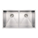 Whitehaus WHNCM3720EQ Noah's Collection Stainless Steel Commercial Double Bowl Undermount Sink