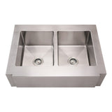 Whitehaus WHNCMAP3621EQ Noah's Collection Stainless Steel Commercial Double Bowl Sink