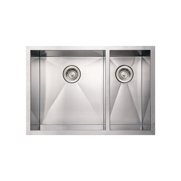 Whitehaus WHNCMD2920 Noah's Collection Stainless Steel Commercial Double Bowl Undermount Sink