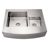 Whitehaus WHNCMDAP3629 Noah's Collection Stainless Steel Commercial Double Bowl Sink with