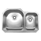 Whitehaus WHNDBU3120 Noah's Collection Stainless Steel Double Bowl Undermount Sink