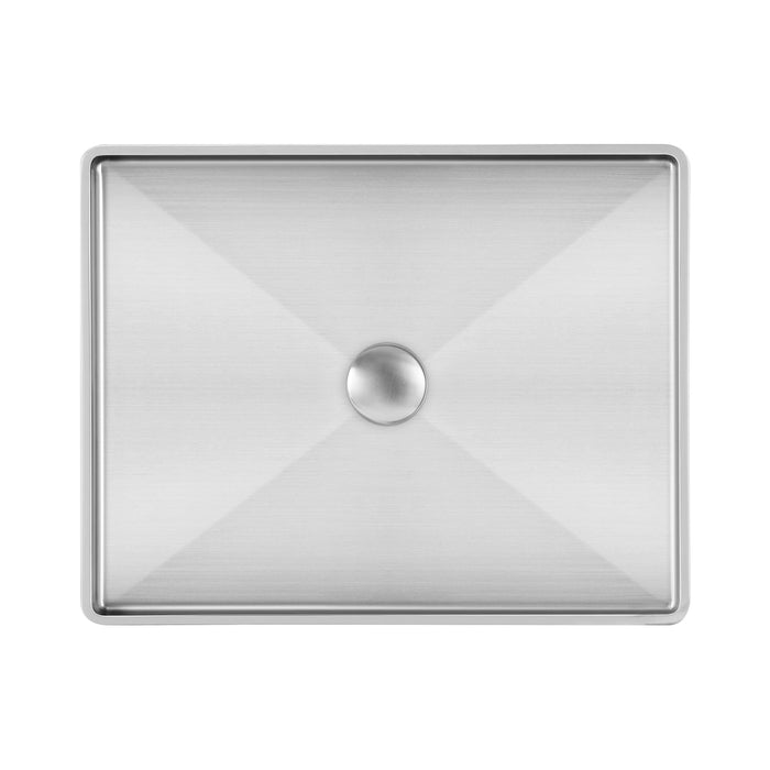 Whitehaus WHNPL1578-BSS Noah Plus Rectangular Above Mount Sink Set with Center Drain