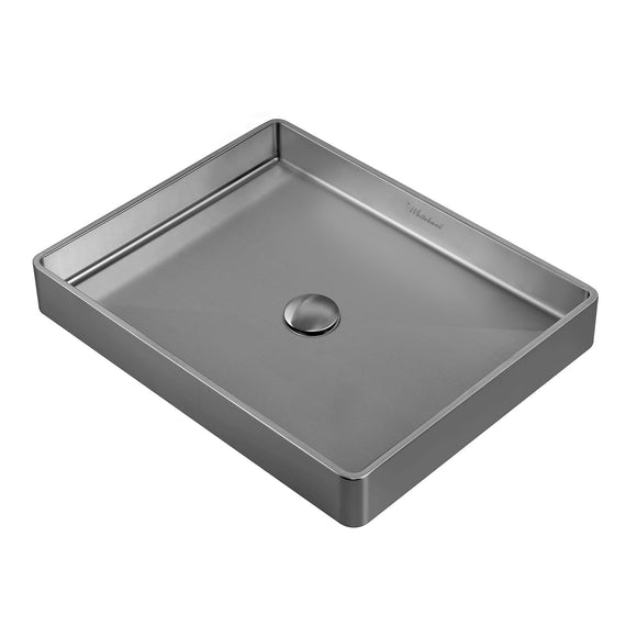 Whitehaus WHNPL1578-GM Noah Plus Rectangular Above Mount Sink Set