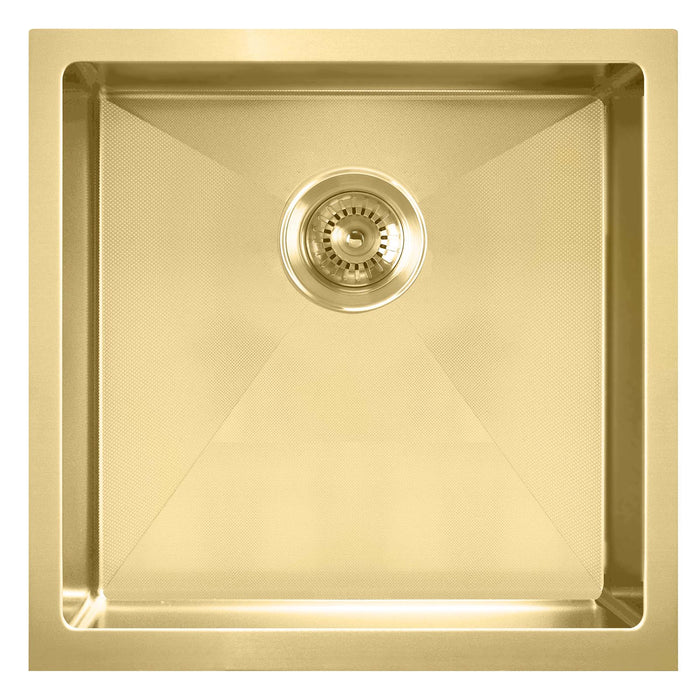 Whitehaus WHNPL1818-B Noah Plus Single Bowl Linen Textured Dual-Mount Sink Set