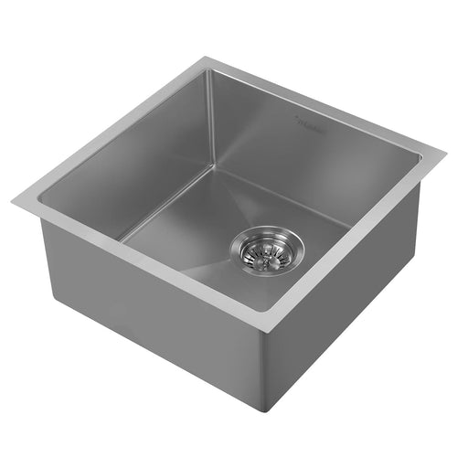 Whitehaus WHNPL1818-GM Noah Plus Single Bowl Linen Textured Dual-Mount Sink Set