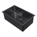 Whitehaus WHNPL2918-MBLK Noah Plus Single Bowl Linen Textured Dual-Mount Sink Set